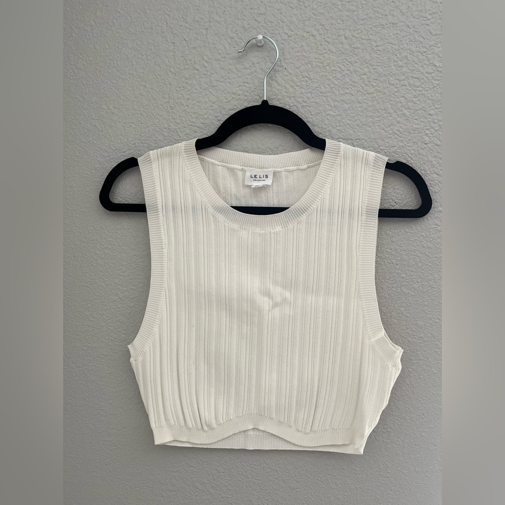 Le Lis White cropped tank